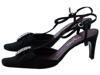 CHANEL BLACK SATIN EMBELLISHED T STRAP HEELS IOB PIC-2