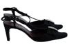 CHANEL BLACK SATIN EMBELLISHED T STRAP HEELS IOB PIC-3