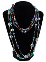 VINTAGE 14K GOLD GEMSTONE CRYSTAL BEADED NECKLACES