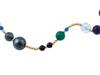 VINTAGE 14K GOLD GEMSTONE CRYSTAL BEADED NECKLACES PIC-3