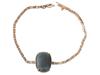 14K PINK GOLD ITALIAN BLACK STONE JEWELRY BRACELET PIC-0