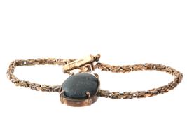 14K PINK GOLD ITALIAN BLACK STONE JEWELRY BRACELET