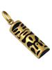 14K GOLD ONYX STONE TIKI TOTEM LUCKY CHARM PENDANT PIC-0