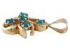 14K YELLOW GOLD AND OVAL BLUE TOPAZ STONES PENDANT PIC-3