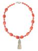 SILVER RED JASPER STONE NECKLACE W CARNELIAN BEADS PIC-2