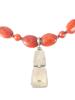 SILVER RED JASPER STONE NECKLACE W CARNELIAN BEADS PIC-4