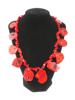 LUCAS LAMETH 925 SILVER RED CORAL STONE NECKLACE PIC-0