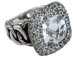 AMERICAN BATU KLASIK JOHN HARDY 925 SILVER QUARTZ RING