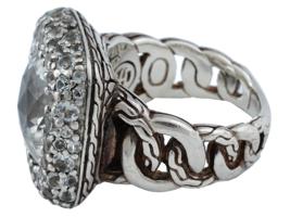 AMERICAN BATU KLASIK JOHN HARDY 925 SILVER QUARTZ RING