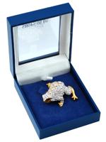 STATEMENT FROG BROOCH SET WITH SWAROVSKI CRYSTALS