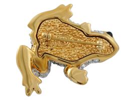 STATEMENT FROG BROOCH SET WITH SWAROVSKI CRYSTALS