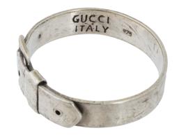 ITALIAN 925 STERLING SILVER BELT RING BY GUCCI