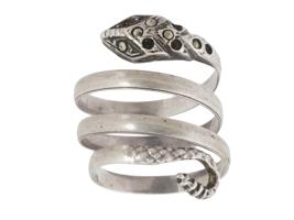 ITALIAN STERLING SILVER SNAKE RING BY BVLGARI