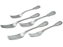 SET OF FIVE ANTIQUE RUSSIAN SILVER PLATED FORKS