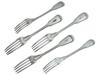 SET OF FIVE ANTIQUE RUSSIAN SILVER PLATED FORKS PIC-1