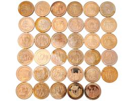 AMERICAN COLLECTION OF BRONZE FRANKLIN MINT COINS