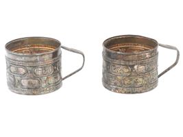 VINTAGE JUDAICA STERLING SILVER CUP HOLDERS