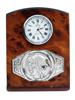 ACCA CASTELLANI STERLING SILVER WOOD DESK CLOCK IOB PIC-1