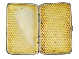 ANTIQUE GERMAN STERLING SILVER ENAMEL CIGARETTE CASE