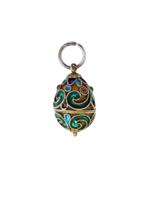 RUSSIAN GILT SILVER CLOISONNE ENAMEL EGG PENDANT