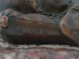 ANTIQUE FRENCH BRONZE CHILD SCULPTURE ON MARBLE BASE