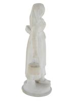 VINTAGE EUROPEAN MARBLE SCULPTURE OF PEASANT WOMAN