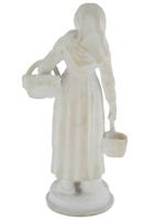 VINTAGE EUROPEAN MARBLE SCULPTURE OF PEASANT WOMAN