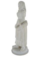 VINTAGE EUROPEAN MARBLE SCULPTURE OF PEASANT WOMAN