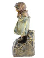 ANTIQUE SIMOND AUSTRIAN PAINTED BRONZE FIGURINE