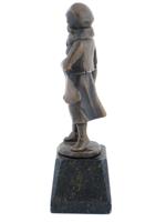 ANTIQUE GERMAN BRONZE GIRL FIGURINE BY HANS KECK