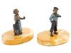 VIENNA MANNER BRONZE COUPLE FIGURINES ON MARBLE BASES PIC-0