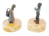 VIENNA MANNER BRONZE COUPLE FIGURINES ON MARBLE BASES PIC-3