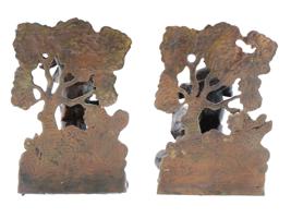 PAIR OF ANTIQUE FRENCH PATINATED BRONZE BOOK ENDS