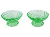 VINTAGE PAIR OF GREEN GLASS BACCARAT CANDY BOWLS PIC-0