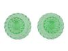 VINTAGE PAIR OF GREEN GLASS BACCARAT CANDY BOWLS PIC-3