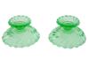 VINTAGE PAIR OF GREEN GLASS BACCARAT CANDY BOWLS PIC-1