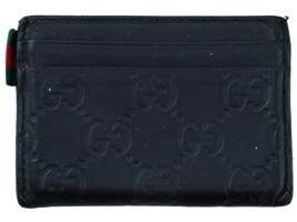 VINTAGE GUCCI SIGNATURE BLACK LEATHER CARD HOLDER