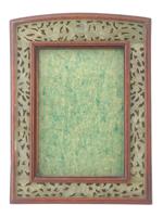 VINTAGE CHINESE CARVED WOOD AND JADE PICTURE FRAME