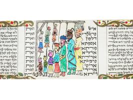 ANTIQUE JUDAIC HAND ILLUMINATED MEGILLAH MANUSCRIPT