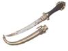 19TH C MOROCCAN SILVER GOLD BERBER JAMBIYA DAGGER PIC-0