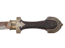 19TH C MOROCCAN SILVER GOLD BERBER JAMBIYA DAGGER