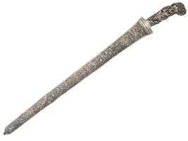 ANTIQUE JAVANESE SILVER PEDANG LURUS STRAIGHT SWORD