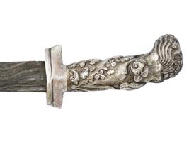 ANTIQUE JAVANESE SILVER PEDANG LURUS STRAIGHT SWORD