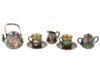 ANTIQUE MEIJI ERA JAPAN CLOISONNE ENAMEL TEA SET PIC-1