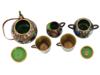 ANTIQUE MEIJI ERA JAPAN CLOISONNE ENAMEL TEA SET PIC-2