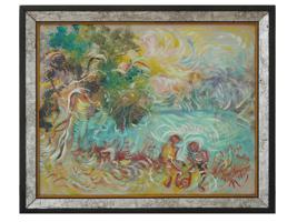 INDONESIAN EXPRESSIONIST PAINTING BY AFFANDI 1965