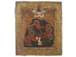 ANTIQUE RUSSIAN ORTHODOX ICON OF SEVEN SLEEPERS