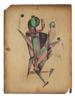 RUSSIAN AVANT GARDE MIXED MEDIA PAINTING DANCING FIGURE PIC-0