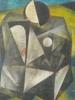 RUSSIAN AVANT GARDE OIL PAINTING CUBIST COMPOSITION PIC-1