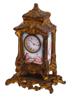 ANTIQUE 19TH C AUSTRIAN VIENNESE ENAMEL GILT CLOCK PIC-1